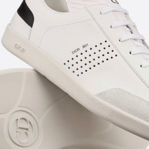 DIOR White Smooth  Calfskin with Beige Suede